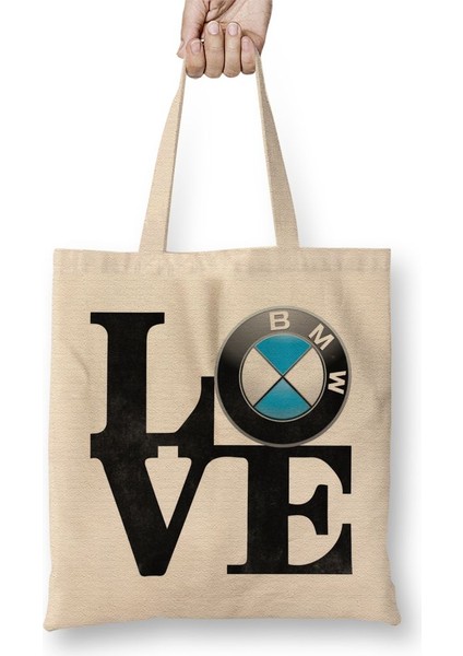 Love Bmw Aşk Bmw Bez Çanta Uzun Saplı