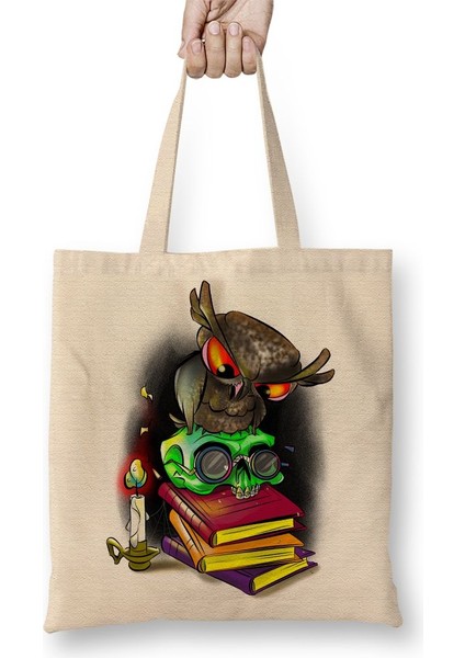 Sabedoria Baykuş Bez Çanta Uzun Saplı