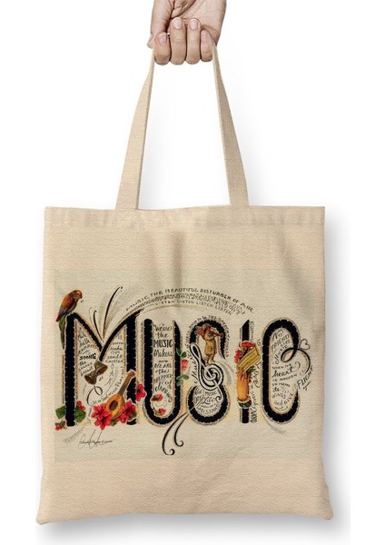 Müzik 2 Bez Çanta Uzun Saplı