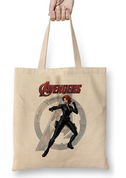Avengers Viüva Negra Bez Çanta Uzun Saplı