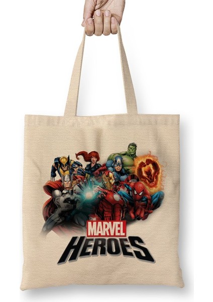 Marvel Heroes Bez Çanta Uzun Saplı