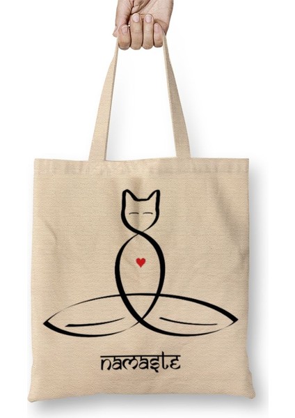 Namaste Yoga 04 Bez Çanta Uzun Saplı