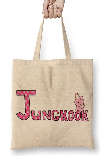 Bts Meets BT21 Jıngkook Bez Çanta Uzun Saplı