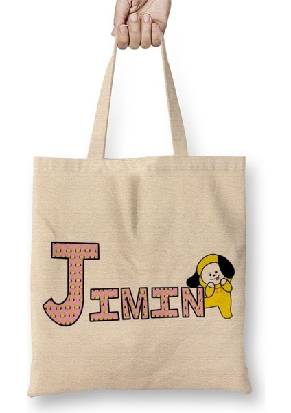 Bts Meets BT21 Jımın Bez Çanta Uzun Saplı