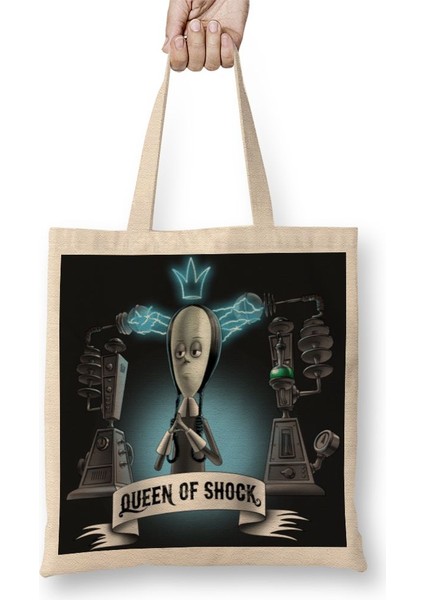 I Am The Queen Of Shock Wednesday Addams Bez Çanta Uzun Saplı