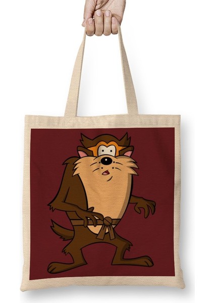 Looney Tunes Tasmanian Cazmanya Canavarı Bez Çanta Uzun Saplı