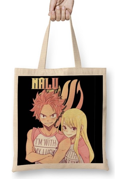 Natsu Lucy Nalu Matching Shirts Bez Çanta Uzun Saplı
