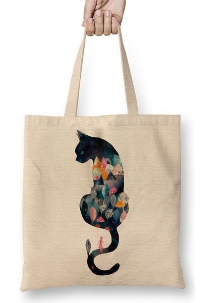 Carta Cassino Kedi Cats Bez Çanta Uzun Saplı