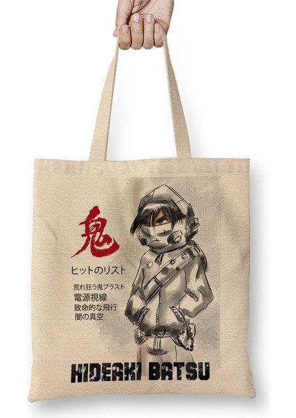 Hideaki Batsu Bez Çanta Uzun Saplı