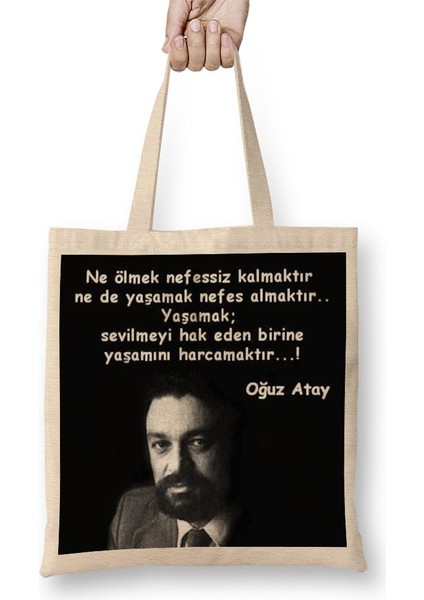 Oğuz Atay Yaşamak Bez Çanta Uzun Saplı