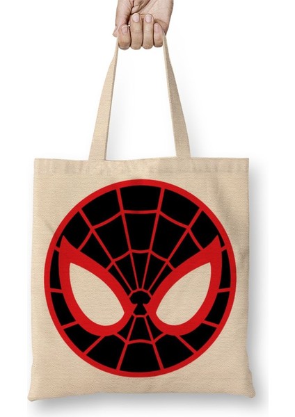 Spider Man Spider Face Bez Çanta Uzun Saplı