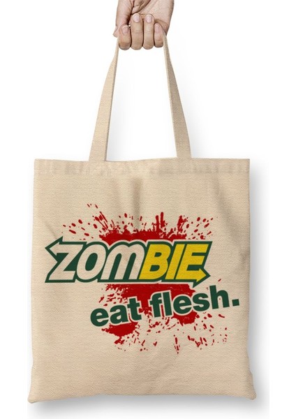 Zombie Eat Flesh Bez Çanta Uzun Saplı