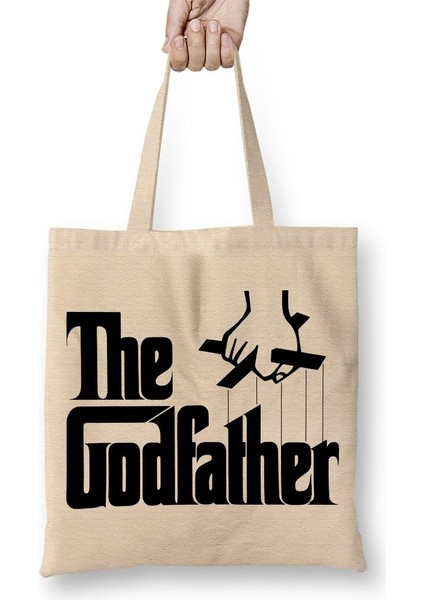 The Godfather Illüstrasyon Bez Çanta Uzun Saplı