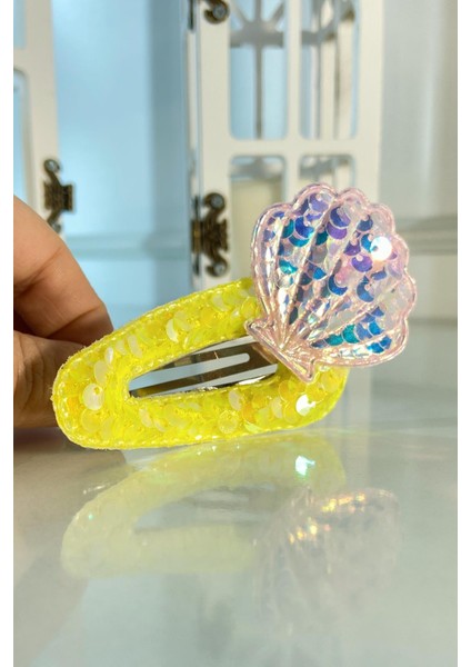 Deniz Kabuğu Figürlü Çıtçıt Toka Sarı SBT0768