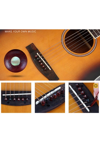 6 Parça Ahşap Gitar Köprü Pimleri Gitarlar Kazıklar Dıy Sabit Vida Pin (Yurt Dışından) modelleri