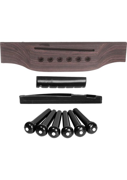 6 Dize Akustik Gitar Köprüsü ile 6 Pins Somun Eyer Tamir Parçaları (Yurt Dışından)