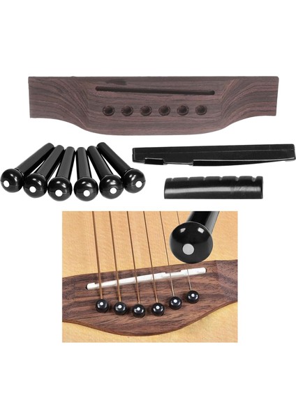 6 Dize Akustik Gitar Köprüsü ile 6 Pins Somun Eyer Tamir Parçaları (Yurt Dışından) modelleri
