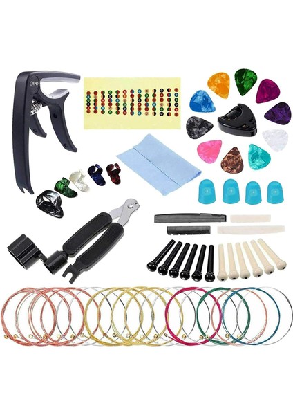 Gitar Aksesuarları Kiti 41 Adet Gitar Picks Dahil Capo Tuner Gitar Dize Set (Yurt Dışından)