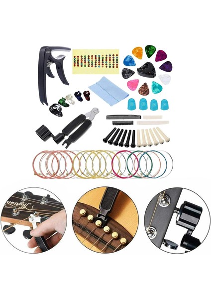 Gitar Aksesuarları Kiti 41 Adet Gitar Picks Dahil Capo Tuner Gitar Dize Set (Yurt Dışından) fırsatları