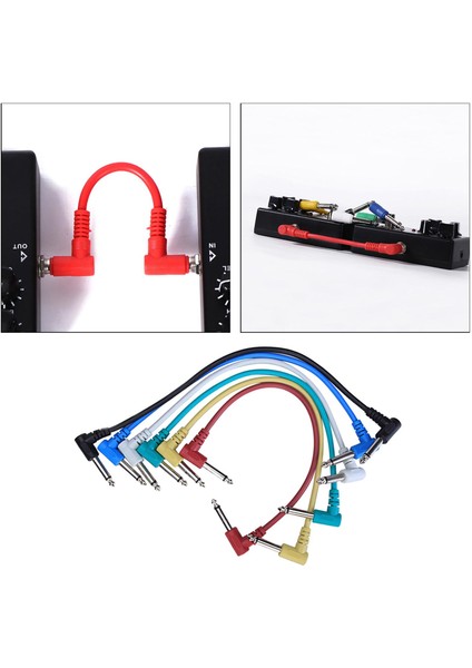 6x 12 "açılı Elektrikli Gitar Efektleri Pedal Yama Kablosu Elektro Gitarlar Için (Yurt Dışından) fırsatları