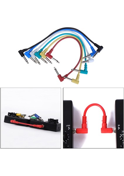6x 12 "açılı Elektrikli Gitar Efektleri Pedal Yama Kablosu Elektro Gitarlar Için (Yurt Dışından) indirimleri