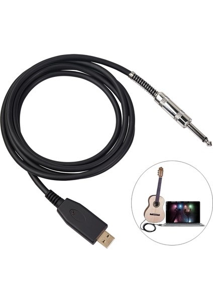 1/4 "gitar Bas Klavye Pc / Mac Kayıt Için USB Arabirim Bağlantı Kablosu (Yurt Dışından) fiyatları