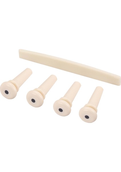 1 Takım Krem Plastik Köprü Pimleri + Akustik Bas Gitar Değiştirme Için Eyer (Yurt Dışından)