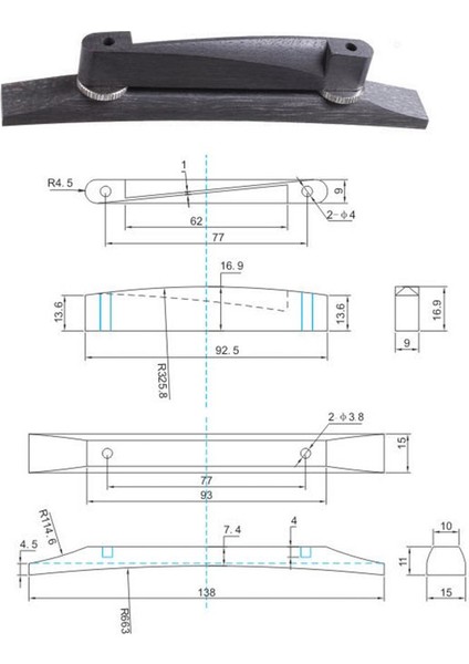 1 Adet Abanoz Ayarlanabilir Caz Gitar Köprüsü Muiscal Yaylı Enstrüman Parçaları (Yurt Dışından) indirimleri