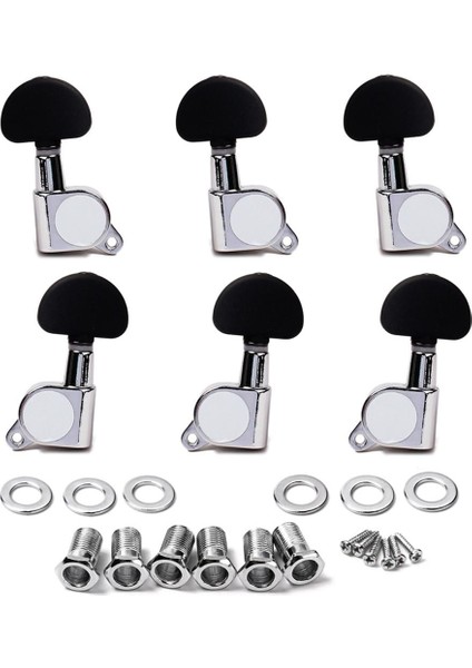 6x 3R3L Gitar Fulk / Elektro Gitar Krom Için Tam Kapalı Tuning Peg Tuner (Yurt Dışından) fiyatları