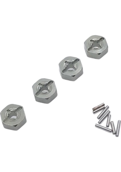 4x Tekerlek Hex Hub Tahrik Wltoys Için Adaptörü Dönüştürmek 1/14 14400 Rc Araba Gri (Yurt Dışından)