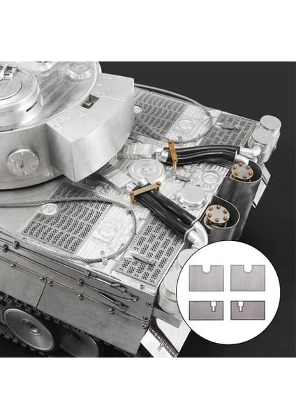 4 Adet Koruyucu Net Zırhsız 1:16 Heng Uzun Alman Tiger 3818 Tank Yedek (Yurt Dışından)