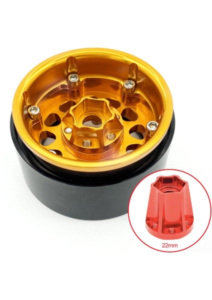 Tekerlek Hex Hubs Yedek Parçaları Eksenel 1/10 SCX10 1.9 / 2.2 Inç Tekerlek Rc Araba 22MM Kırmızı (Yurt Dışından) modelleri