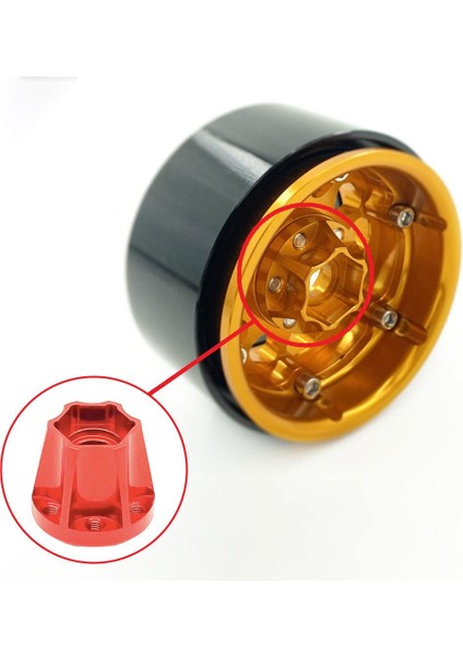Tekerlek Hex Hubs Yedek Parçaları Için Axial 1/10 SCX10 1.9 / 2.2 Inç Tekerlek Rc Araba 18MM Kırmızı (Yurt Dışından) modelleri