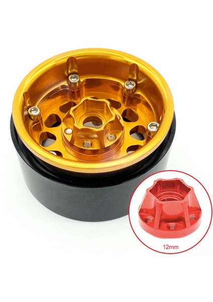 Tekerlek Hex Hubs Yedek Parçaları Için Axial 1/10 SCX10 1.9 / 2.2 Inç Tekerlek Rc Araba 12MM Kırmızı (Yurt Dışından) modelleri