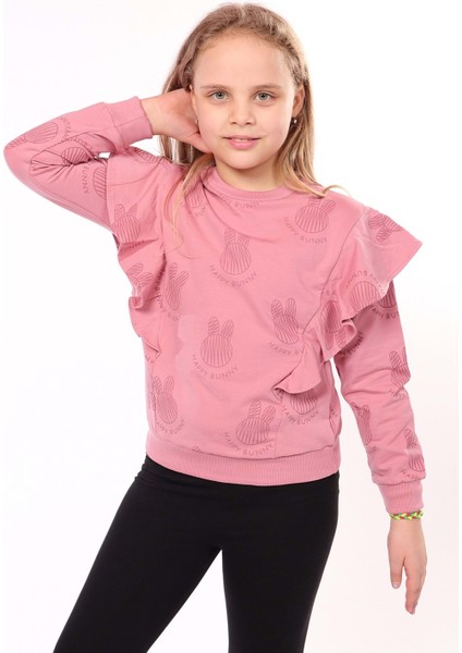 Toontoy Kız Çocuk Baskılı Sweatshirt