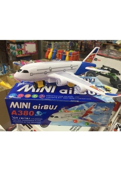 Oyuncak Uçak Air Bus A380 Sesli Işıklı Hareketli Pilli Oyuncak Yolcu Uçağı