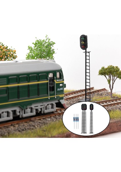 Sinyal Lambaları Mikro Peyzaj Modeli Tren Trafik Sinyal Işıkları Dekor A (Yurt Dışından)