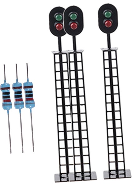 3 Adet Ho Scale 1:87 Model Trafik Işık Sinyalleri Işık Minyatür Trafik Işığı B (Yurt Dışından)