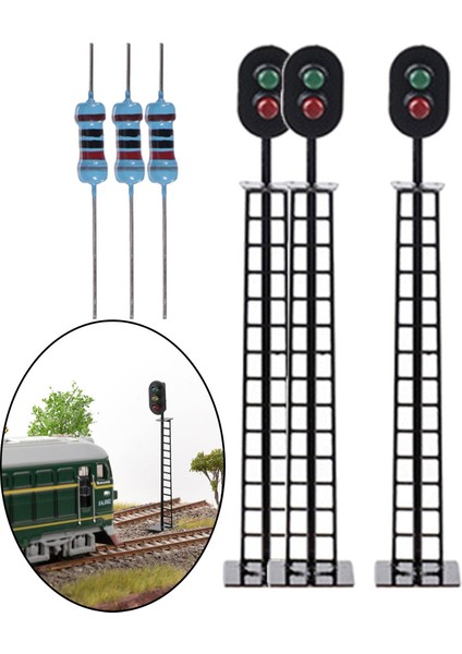 3 Adet Ho Scale 1:87 Model Trafik Işık Sinyalleri Işık Minyatür Trafik Işığı B (Yurt Dışından) fırsatları