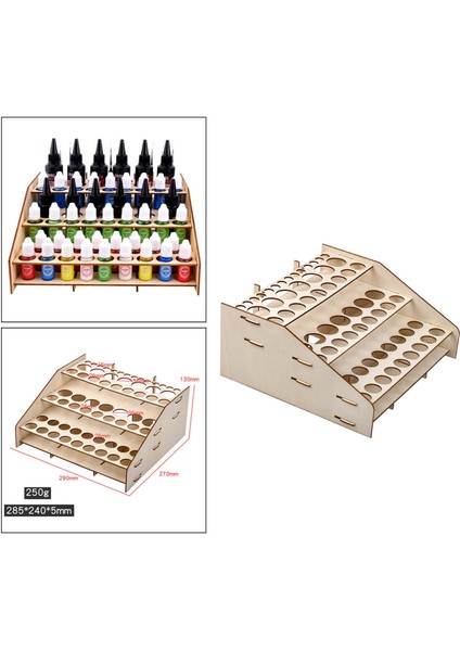 64-Delik Boya Şişe Raf Modüler Organizatör Ahşap Depolama Standı Tutucu (Yurt Dışından)