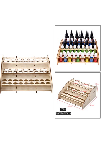 64-Delik Boya Şişe Raf Modüler Organizatör Ahşap Depolama Standı Tutucu (Yurt Dışından)