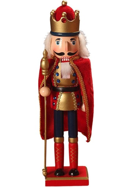 38 cm Dekoratif Fındıkkıran Bebek Bebek Figürü Ayakta Yeni Yıl Noel Tatil Kırmızı (Yurt Dışından)