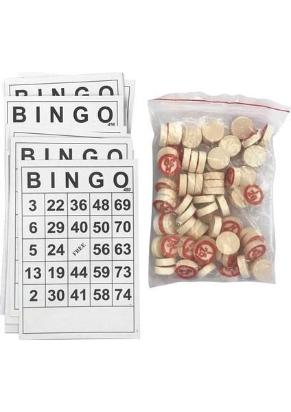 40 Adet Klasik Rus Bingo Oyunu Kağıt Kartları Çocuklar Için 75 Numaraları Cips (Yurt Dışından) fiyatları
