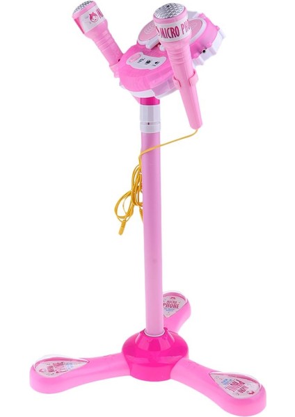 Çocuklar Karaoke Makinesi Ile 2 Mikrofon Ayarlanabilir Standı Müzik Oyun Oyuncaklar Pembe (Yurt Dışından)