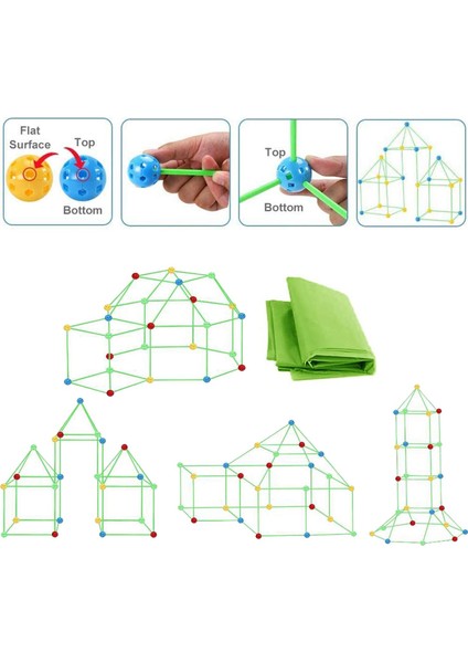 120 Adet / Takım Çocuklar Fort Building Kitleri Yapma Kitleri Roket Mağarası Yapboz Oyuncak Çadır ile (Yurt Dışından)