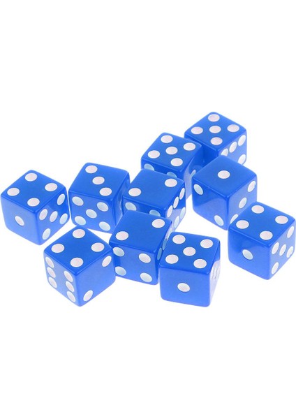 D & D Rpg Oyun Ev Bar Kulübü Için Altı Taraflı D6 Zar Seti Seti 16MM Çok Renkli Mavi (Yurt Dışından)