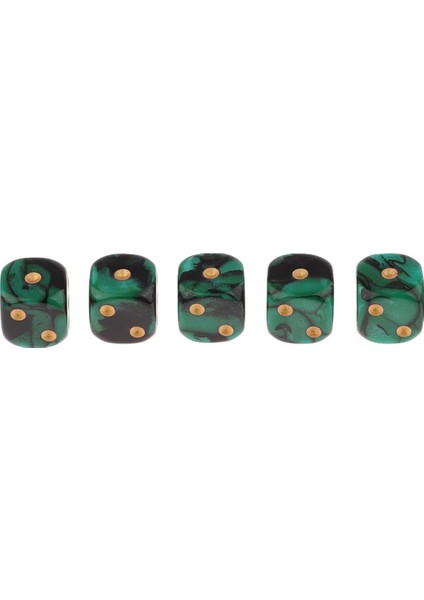 5pcs 16MM Opak Altı Taraflı Spot Oyunlar D6 D&d Rpg Koyu Yeşil (Yurt Dışından)