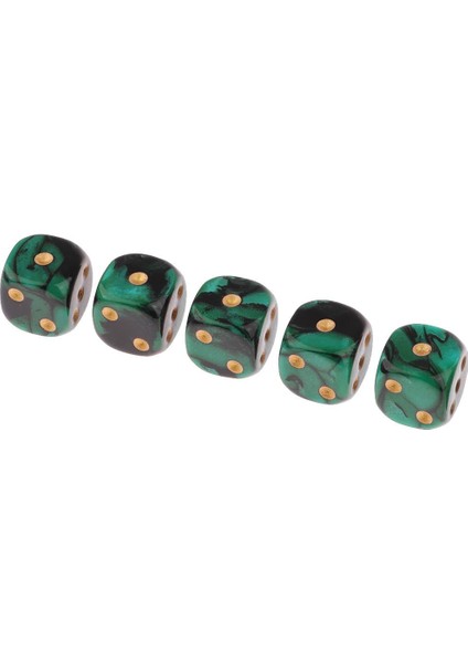 5pcs 16MM Opak Altı Taraflı Spot Oyunlar D6 D&d Rpg Koyu Yeşil (Yurt Dışından)