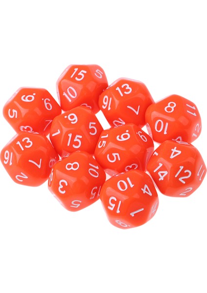 14MM 10PCS Opak 16 Taraflı Dijital Oyuncak D16 Rpg Rol Oynama Oyunu Turuncu (Yurt Dışından)