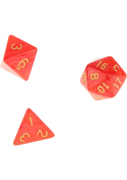 7x Polihedral Zar 16MM Dnd Mtg Masa Oyunları Için Kırmızı (Yurt Dışından)